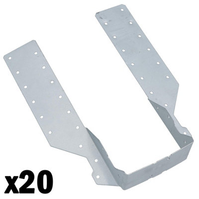 AB Tools Light Duty Timber Wood Joist Hanger 91mm Galvanised Loft Beam Holder 20Pk from B&Q
