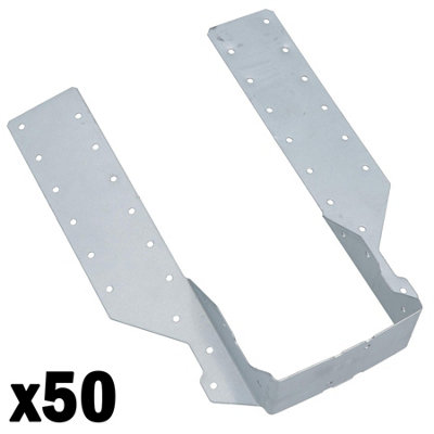 AB Tools Light Duty Timber Wood Joist Hanger 91mm Galvanised Loft Beam Holder 50Pk from B&Q