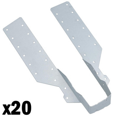 AB Tools Light Duty Timber Wood Joist Hanger 47mm Galvanised Loft Beam Holder 20Pk from B&Q