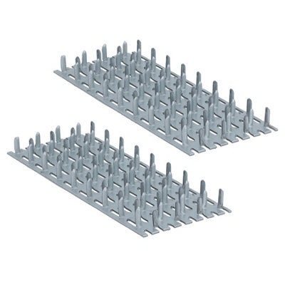 AB Tools Galvanised Tooth Truss Plate Connector 50mm X 129mm Timber Mending 2Pk from B&Q