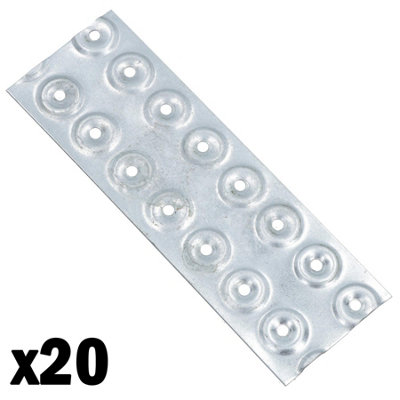 AB Tools Hand Nail Plate 50mm X 150mm Galvanised Timber Wood Joining Connector 20Pk from B&Q