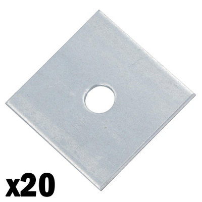 AB Tools Square Plate Washer M10 50mm X 50mm Galvanised Timber Wood Fastener 20Pk from B&Q