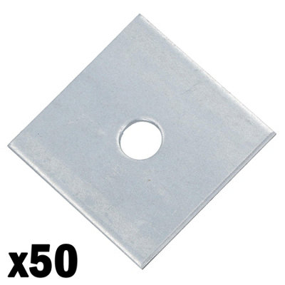 AB Tools Square Plate Washer M10 50mm X 50mm Galvanised Timber Wood Fastener 50Pk from B&Q