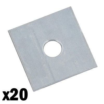 AB Tools Square Plate Washer M12 50mm X 50mm Galvanised Timber Wood Fastener 20Pk from B&Q