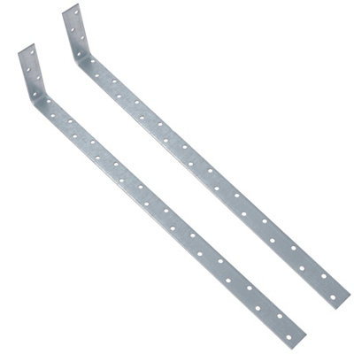 AB Tools Vertical Light Duty Restraint Strap 600mm Length 100mm Bend Galvanised 2Pk from B&Q