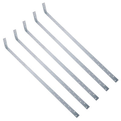 AB Tools Vertical Light Duty Restraint Strap 1000mm Length 100mm Bend Galvanised 5Pk from B&Q
