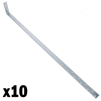 AB Tools Horizontal H/duty Restraint Strap 1000mm Length 100mm Bend Galvanised 10Pk from B&Q