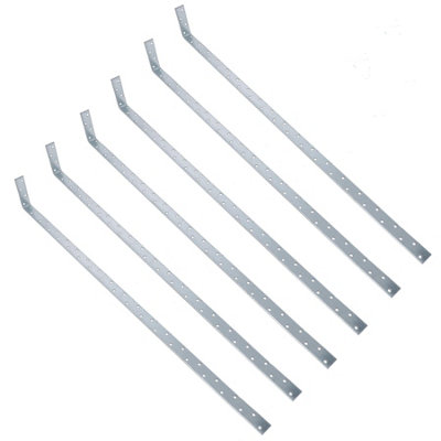 AB Tools Horizontal H/duty Restraint Strap 1000mm Length 100mm Bend Galvanised 5Pk from B&Q