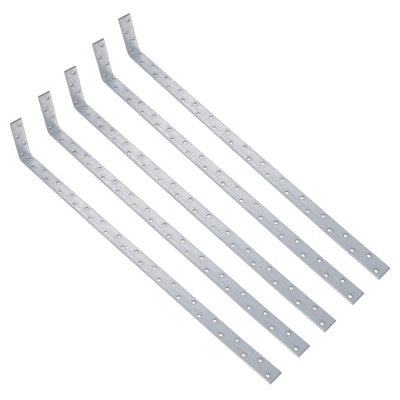 AB Tools Horizontal H/duty Restraint Strap 800mm Length 100mm Bend Galvanised 5Pk from B&Q
