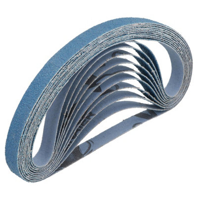 AB Tools 457mm X 13mm Sanding Belts Zirconium Oxide 60 Grit Coarse Power File Sander 10Pc from B&Q