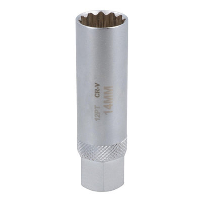 AB Tools 14mm Thin Wall Walled Magnetic Spark Plug Socket Remover 3/8In Drive 12Pt from B&Q