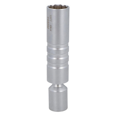 AB Tools 16mm Thin Wall Walled Swivel Magnetic Spark Plug Socket 3/8In Drive 12Pt from B&Q