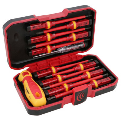 B&Q -  Interchangeable Vde Electrical Insulated Screwdriver Set Phillips Flat Pozi Torx 13Pc