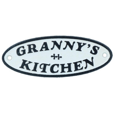 AB Tools Granny's Kitchen Grandma Cast Iron Sign Plaque Wall Door House Home Nan