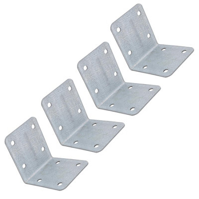 AB Tools Garden Internal Sleeper Corner Support Bracket 90 Degree Angle 85mm Galvanised Steel 4Pc from B&Q