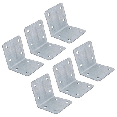 AB Tools Garden Internal Sleeper Corner Support Bracket 90 Degree Angle 85mm Galvanised Steel 6Pc from B&Q
