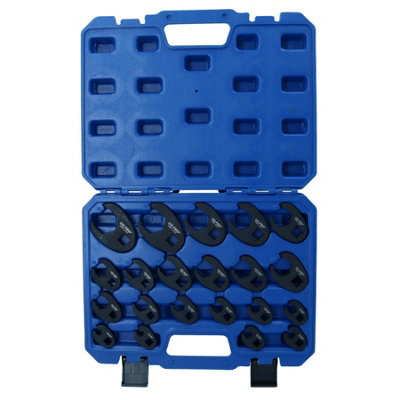 AB Tools 3/8In. + 1/2In. Metric Impact Crowfeet Crowfoot Spanner Wrench 832mm 21Pc from B&Q
