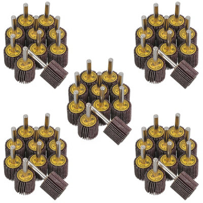 AB Tools 25mm 120 Grit Abrasive Flap Wheel Discs Sanding Rust Removal 6mm Shank 50Pc from B&Q