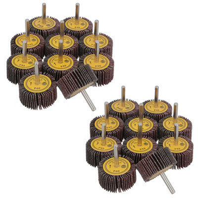 AB Tools 50mm 40 Grit Abrasive Flap Wheel Discs Sanding Rust Removal 6mm Shank 20Pc from B&Q