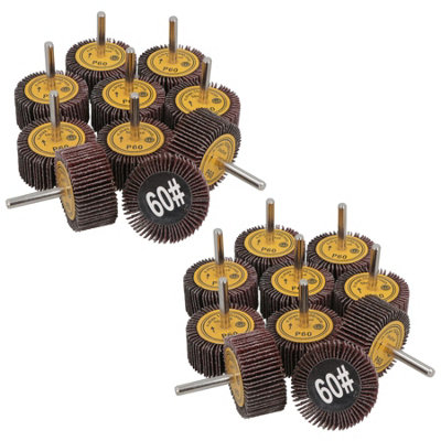 AB Tools 50mm 60 Grit Abrasive Flap Wheel Discs Sanding Rust Removal 6mm Shank 20Pc from B&Q