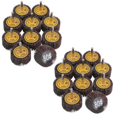 AB Tools 50mm 80 Grit Abrasive Flap Wheel Discs Sanding Rust Removal 6mm Shank 20Pc from B&Q