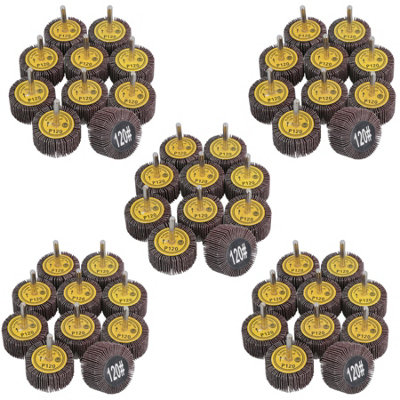 AB Tools 50mm 120 Grit Abrasive Flap Wheel Discs Sanding Rust Removal 6mm Shank 50Pc from B&Q
