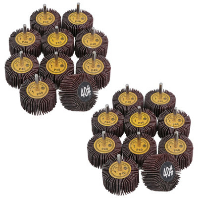 AB Tools 60mm 40 Grit Abrasive Flap Wheel Discs Sanding Rust Removal 6mm Shank 20Pc from B&Q