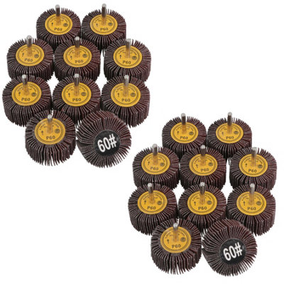 AB Tools 60mm 60 Grit Abrasive Flap Wheel Discs Sanding Rust Removal 6mm Shank 20Pc from B&Q