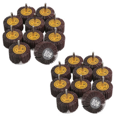 AB Tools 60mm 80 Grit Abrasive Flap Wheel Discs Sanding Rust Removal 6mm Shank 20Pc from B&Q
