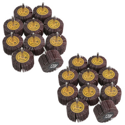 AB Tools 60mm 120 Grit Abrasive Flap Wheel Discs Sanding Rust Removal 6mm Shank 20Pc from B&Q