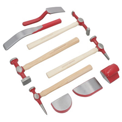 AB Tools Panel Beating Repairing Auto Body Dent Repair Kit Hammers Dollies Spoons 9Pc from B&Q