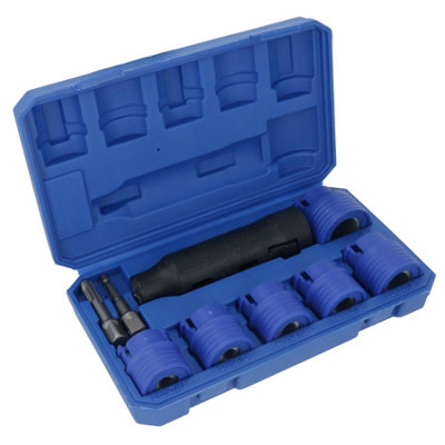 AB Tools Wheel Stud Cleaning Tool Rust Debris Cleaner For Metric Imperial Studs 9Pc from B&Q