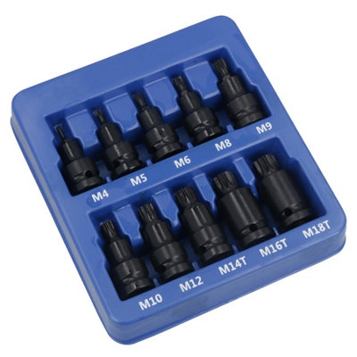 AB Tools Male Spline And Tamper Proof Impact Bit Sockets Triple Square 1/2In Drive M4M18T from B&Q