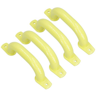 B&Q -  280mm Steel Safety Grab Pull Handle For Trailers Trucks Yellow Coated Finish 4Pc