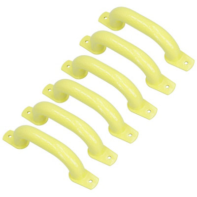 B&Q -  280mm Steel Safety Grab Pull Handle For Trailers Trucks Yellow Coated Finish 6Pc