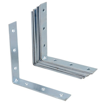AB Tools Corner Bracket Fastener Brace Mending Reinforcing Plate 100mm X 100mm 10Pc from B&Q
