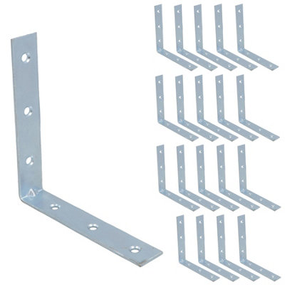 AB Tools Corner Bracket Fastener Brace Mending Reinforcing Plate 100mm X 100mm 20Pc from B&Q