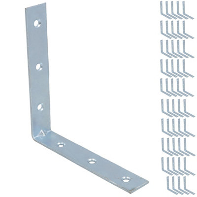 AB Tools Corner Bracket Fastener Brace Mending Reinforcing Plate 100mm X 100mm 50Pc from B&Q