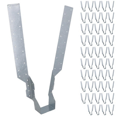AB Tools Long Leg Joist Hanger Or I-Beam Fastener Fixing Support Galv 75mm Wide 50Pc from B&Q