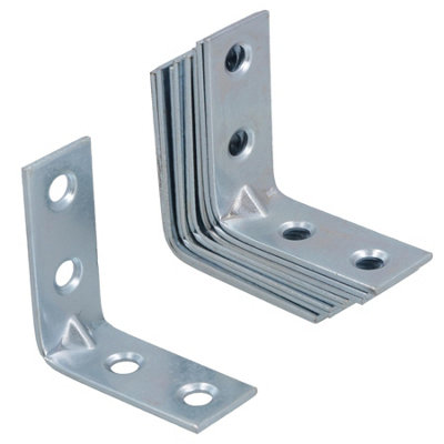 AB Tools Corner Bracket Fastener Brace Mending Reinforcing Plate 40mm X 40mm 10Pc from B&Q