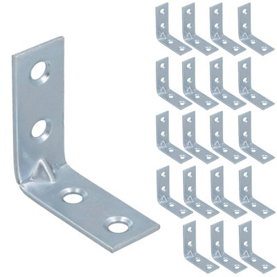 AB Tools Corner Bracket Fastener Brace Mending Reinforcing Plate 40mm X 40mm 20Pc from B&Q