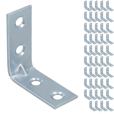 AB Tools Corner Bracket Fastener Brace Mending Reinforcing Plate 40mm X 40mm 50Pc from B&Q