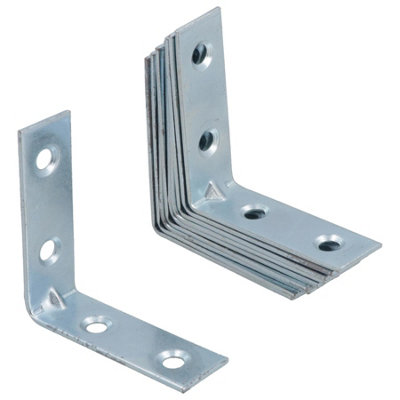 AB Tools Corner Bracket Fastener Brace Mending Reinforcing Plate 50mm X 50mm 10Pc from B&Q