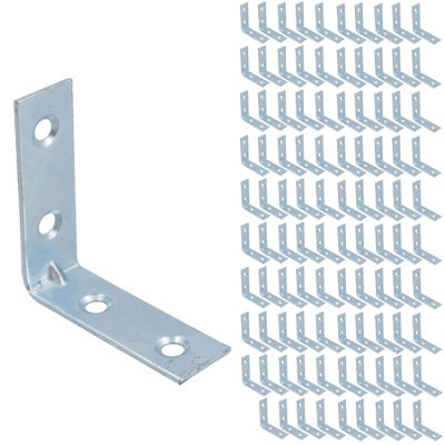 AB Tools Corner Bracket Fastener Brace Mending Reinforcing Plate 50mm X 50mm 100Pc from B&Q