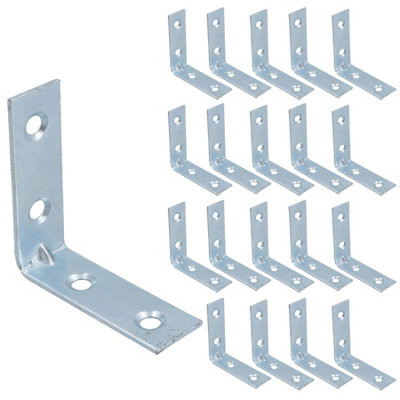 AB Tools Corner Bracket Fastener Brace Mending Reinforcing Plate 50mm X 50mm 20Pc from B&Q