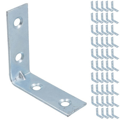 AB Tools Corner Bracket Fastener Brace Mending Reinforcing Plate 50mm X 50mm 50Pc from B&Q