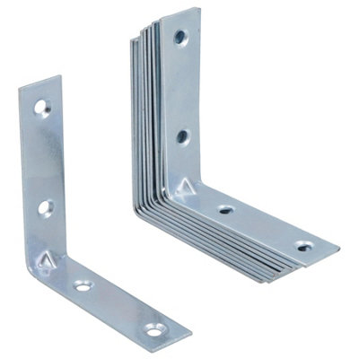 AB Tools Corner Bracket Fastener Brace Mending Reinforcing Plate 65mm X 65mm 10Pc from B&Q