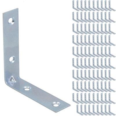 AB Tools Corner Bracket Fastener Brace Mending Reinforcing Plate 65mm X 65mm 100Pc from B&Q