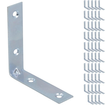 AB Tools Corner Bracket Fastener Brace Mending Reinforcing Plate 65mm X 65mm 50Pc from B&Q