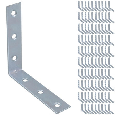 AB Tools Corner Bracket Fastener Brace Mending Reinforcing Plate 75mm X 75mm 100Pc from B&Q